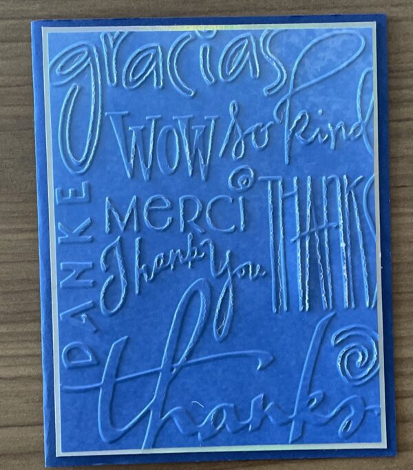 Blue Thank you card